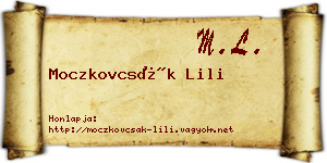 Moczkovcsák Lili névjegykártya